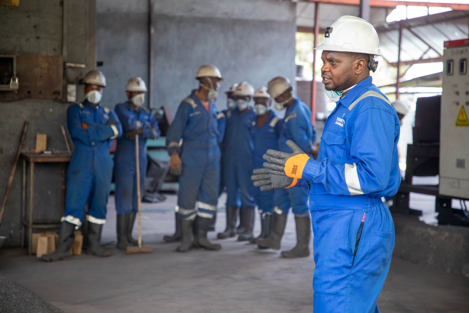 Safety professional leading workplace instruction